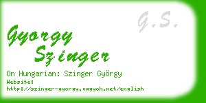 gyorgy szinger business card