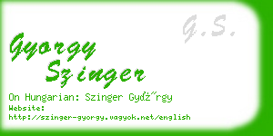 gyorgy szinger business card